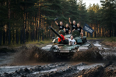 Panzer fahren in Prag